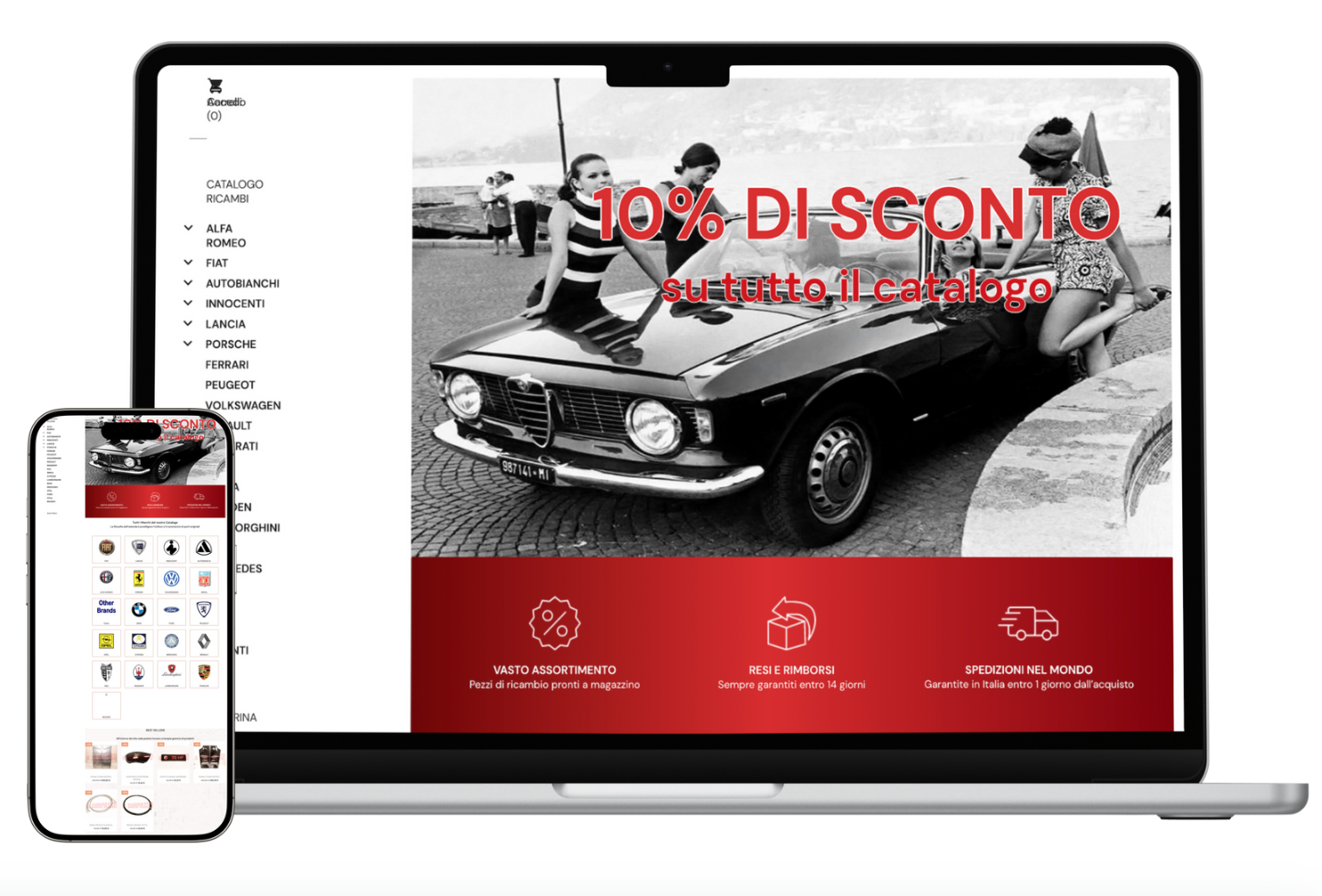 Orange web agency Sito web e-commerce visualizzato su diversi dispositivi a Firenze